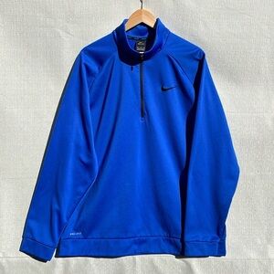 New Nike Dri Fit Men's Therma Half Zip Pullover Blue Size XXL